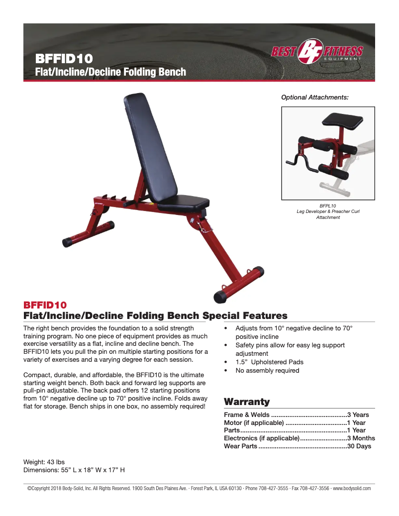 Página 1 del manual Manual de usuario Best Fitness BFFID10