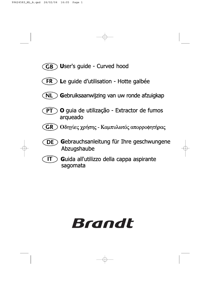 Página 1 del manual Manual de usuario Brandt AD429B