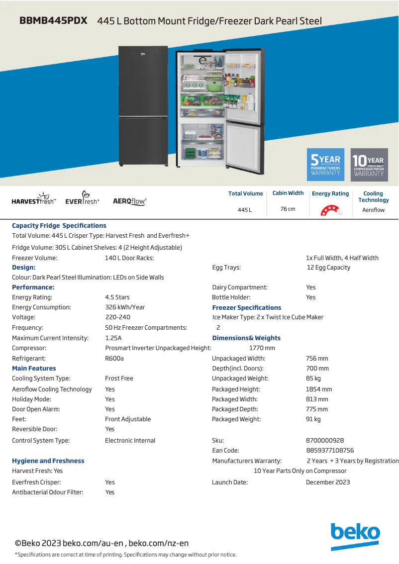 Imagen de la primera página del manual del dispositivo BBMB445PDX