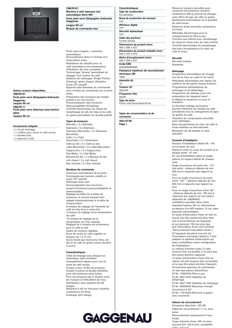 Imagen de la primera página del manual del dispositivo CM470101