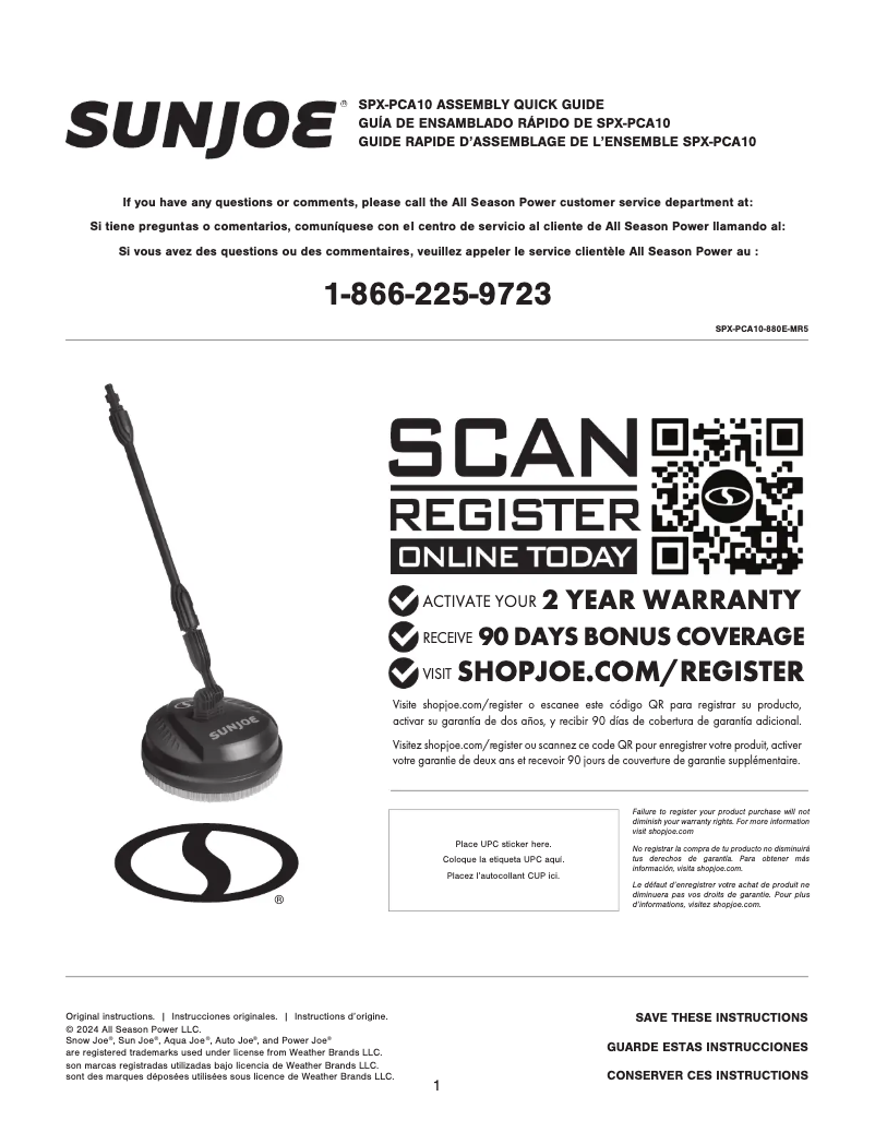 Imagen de la primera página del manual del dispositivo SPX-PCA10