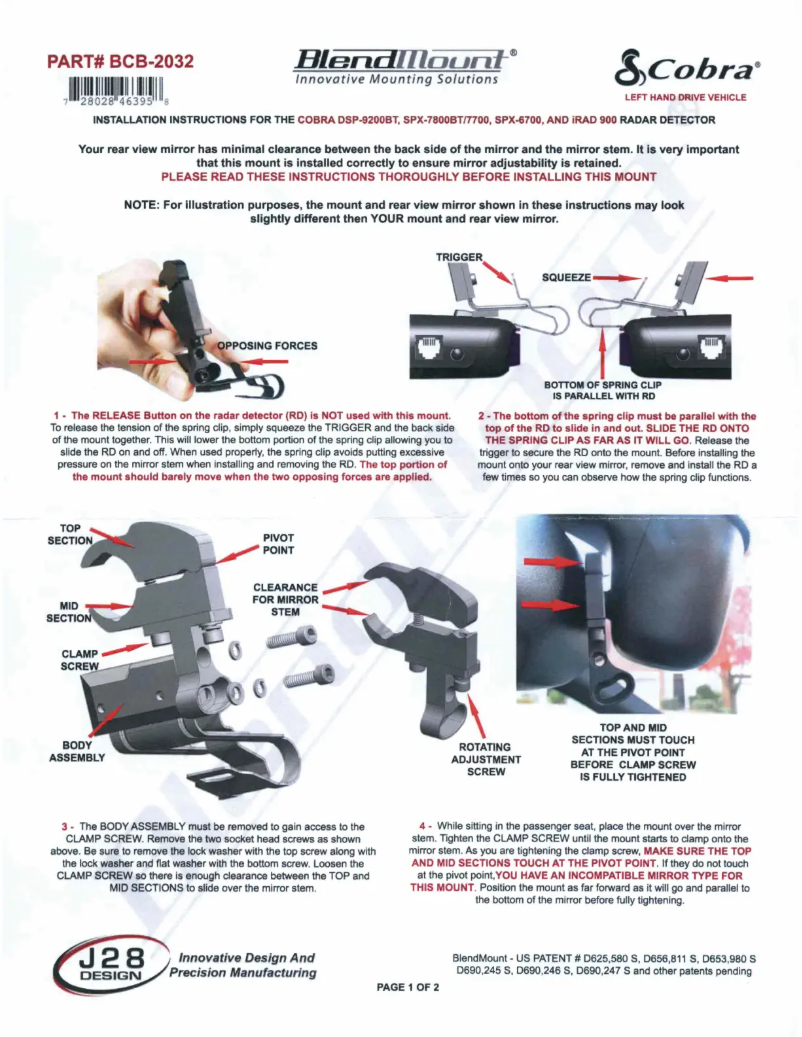 Imagen de la primera página del manual del dispositivo BCB-2032