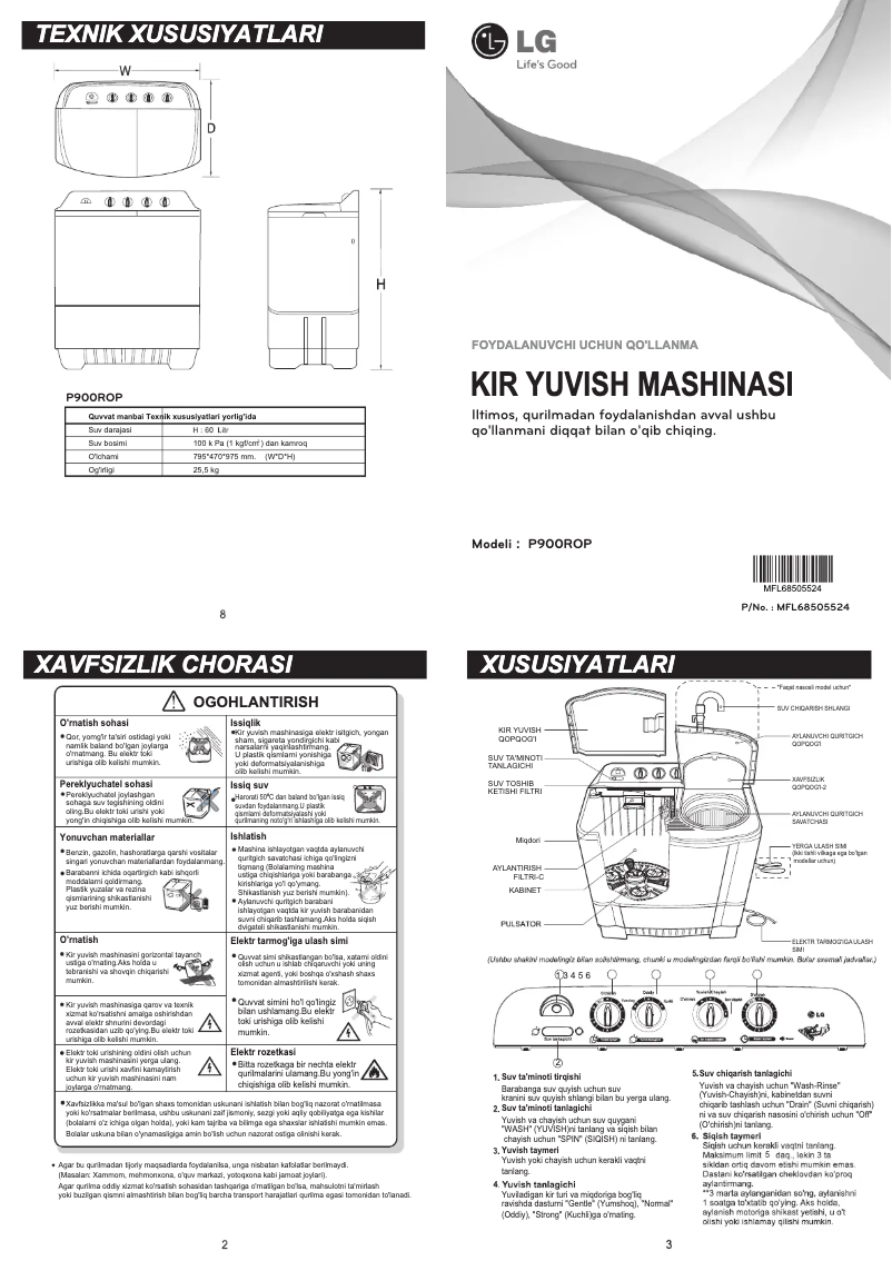 Imagen de la primera página del manual del dispositivo P900ROP