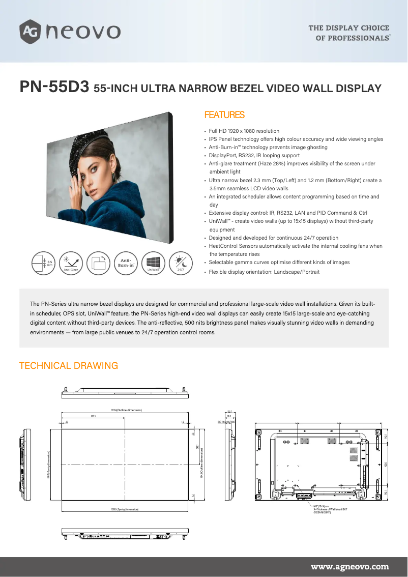 Imagen de la primera página del manual del dispositivo PN-55D3