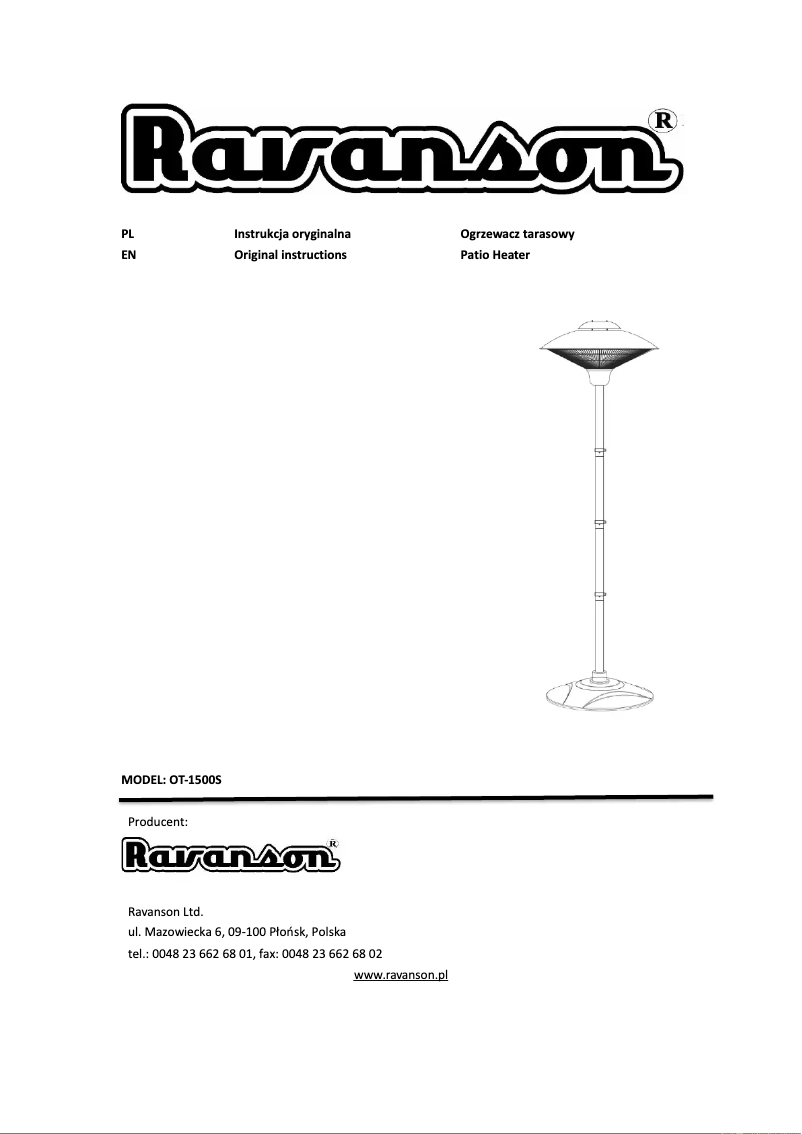 Imagen de la primera página del manual del dispositivo OT-1500S
