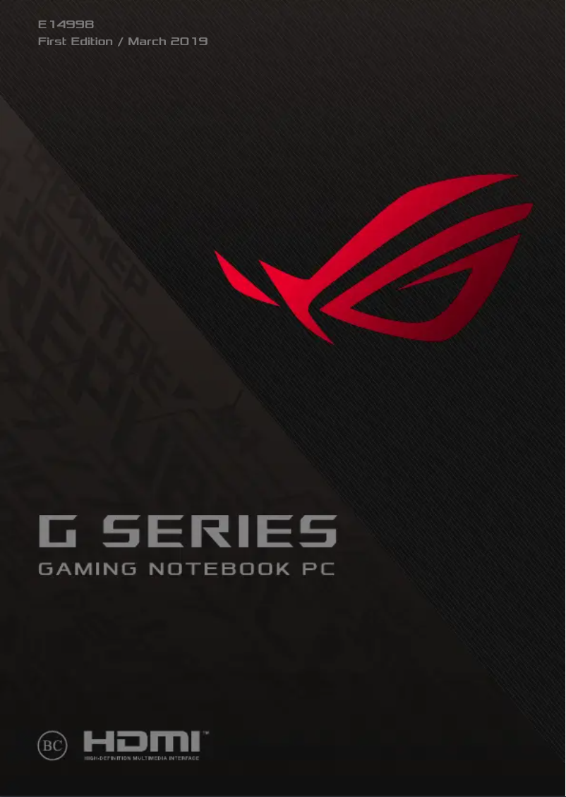 Imagen de la primera página del manual del dispositivo ROG Zephyrus M GU502GV