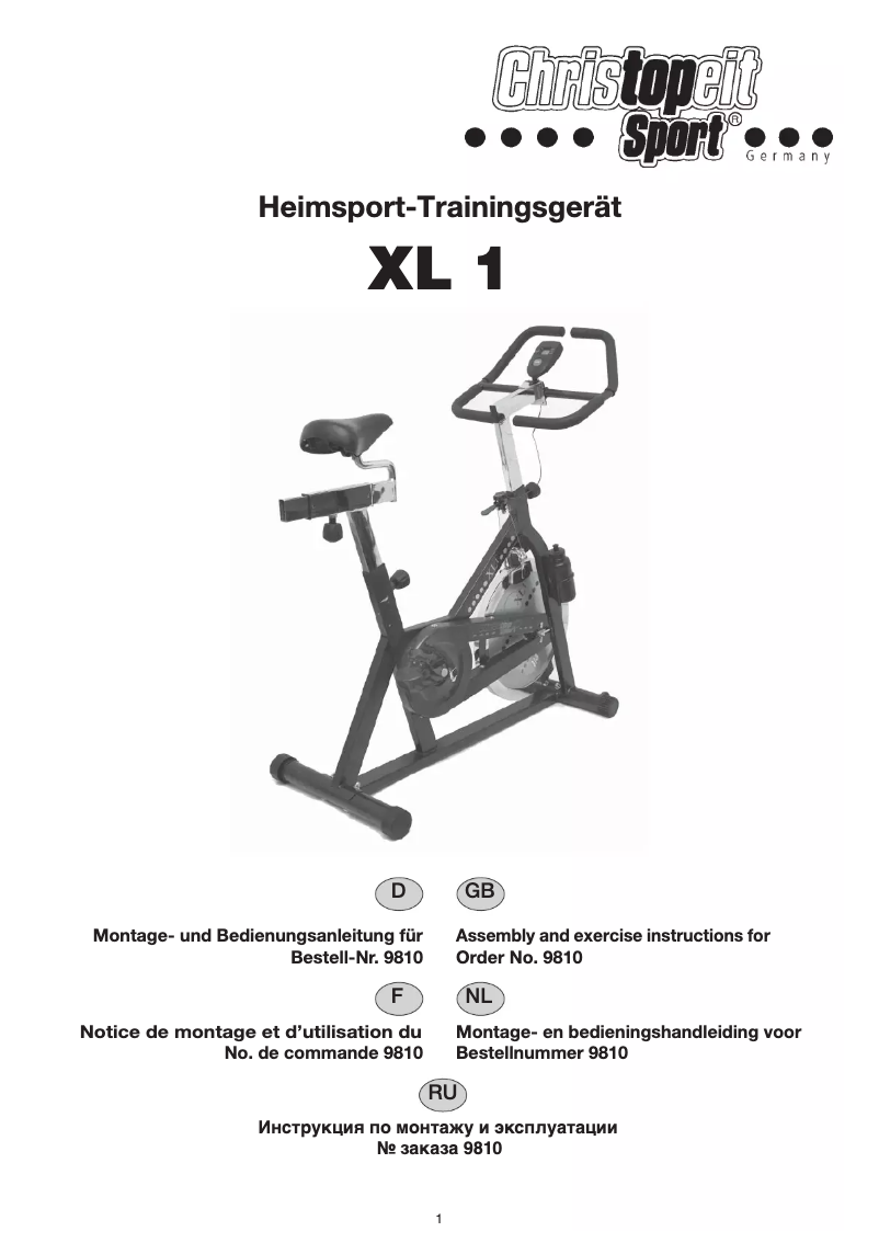 Imagen de la primera página del manual del dispositivo XL 1