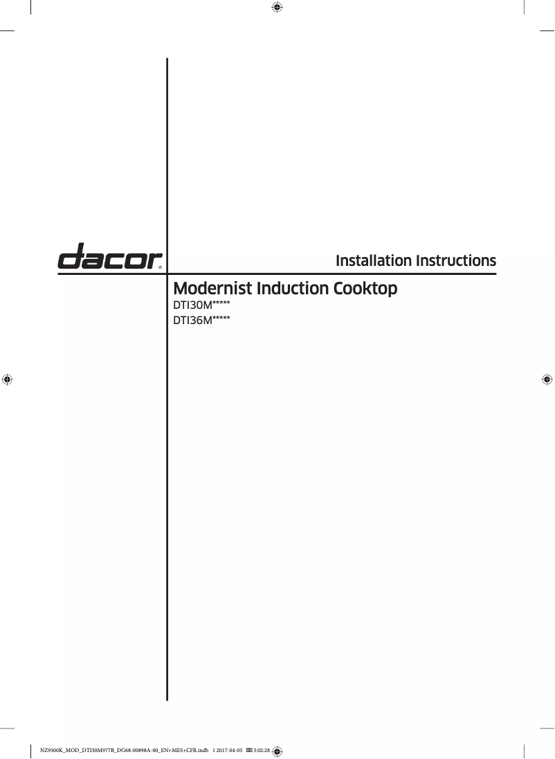 Imagen de la primera página del manual del dispositivo Modernist DTI36M977BB
