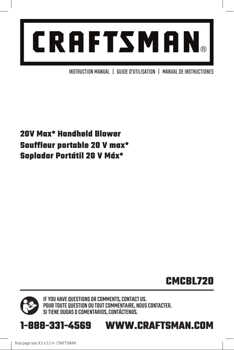 Página 1 del manual Manual de usuario Craftsman CMCBL720