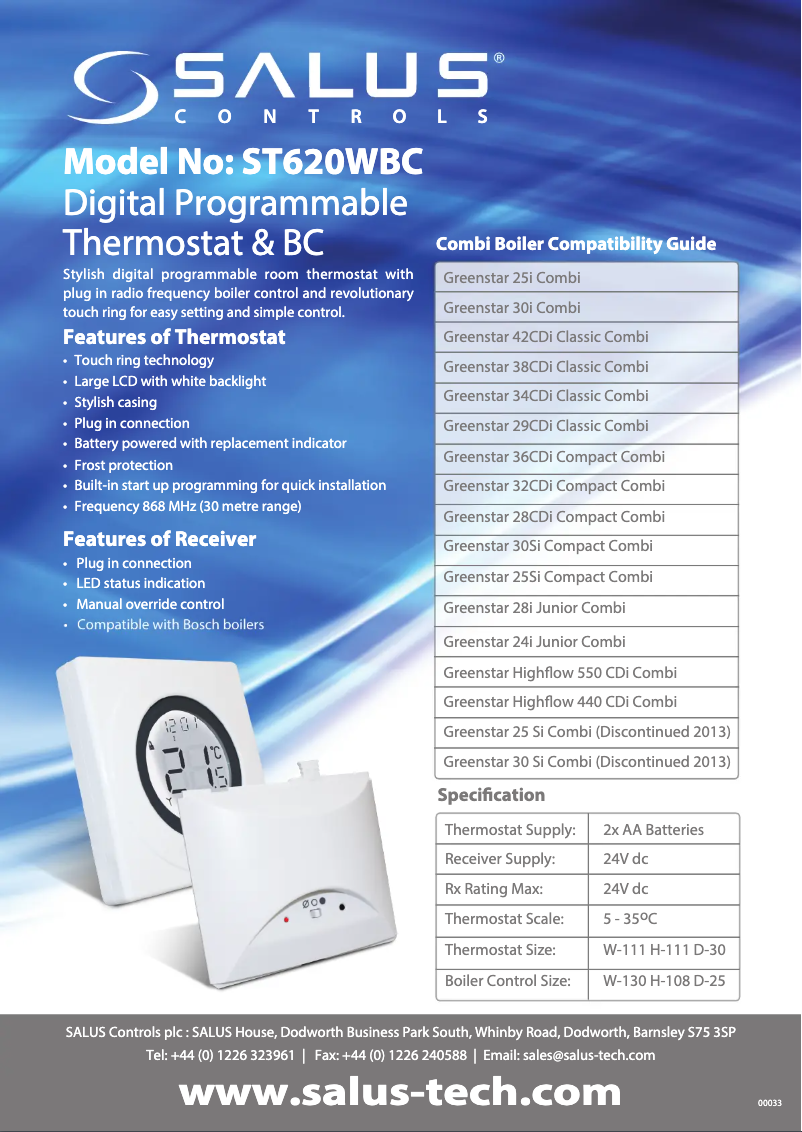 Imagen de la primera página del manual del dispositivo ST620WBC