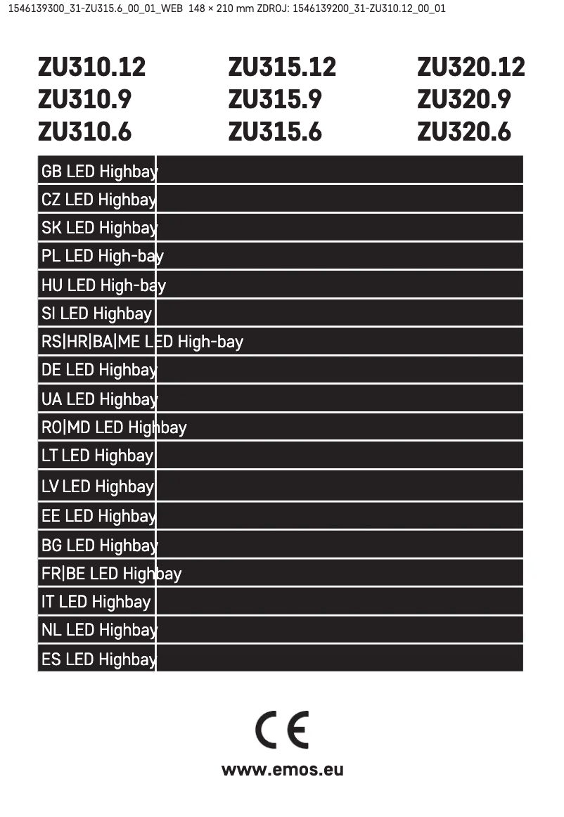 Imagen de la primera página del manual del dispositivo ZU315.6