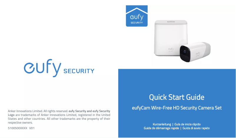 Página 1 del manual Manual de usuario Eufy eufyCam Wire-Free HD Security Camera Set