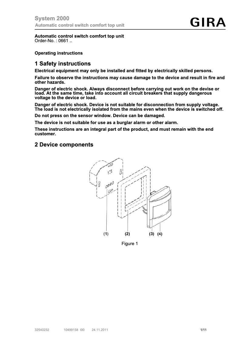 Página 1 del manual Manual de usuario Gira 066103