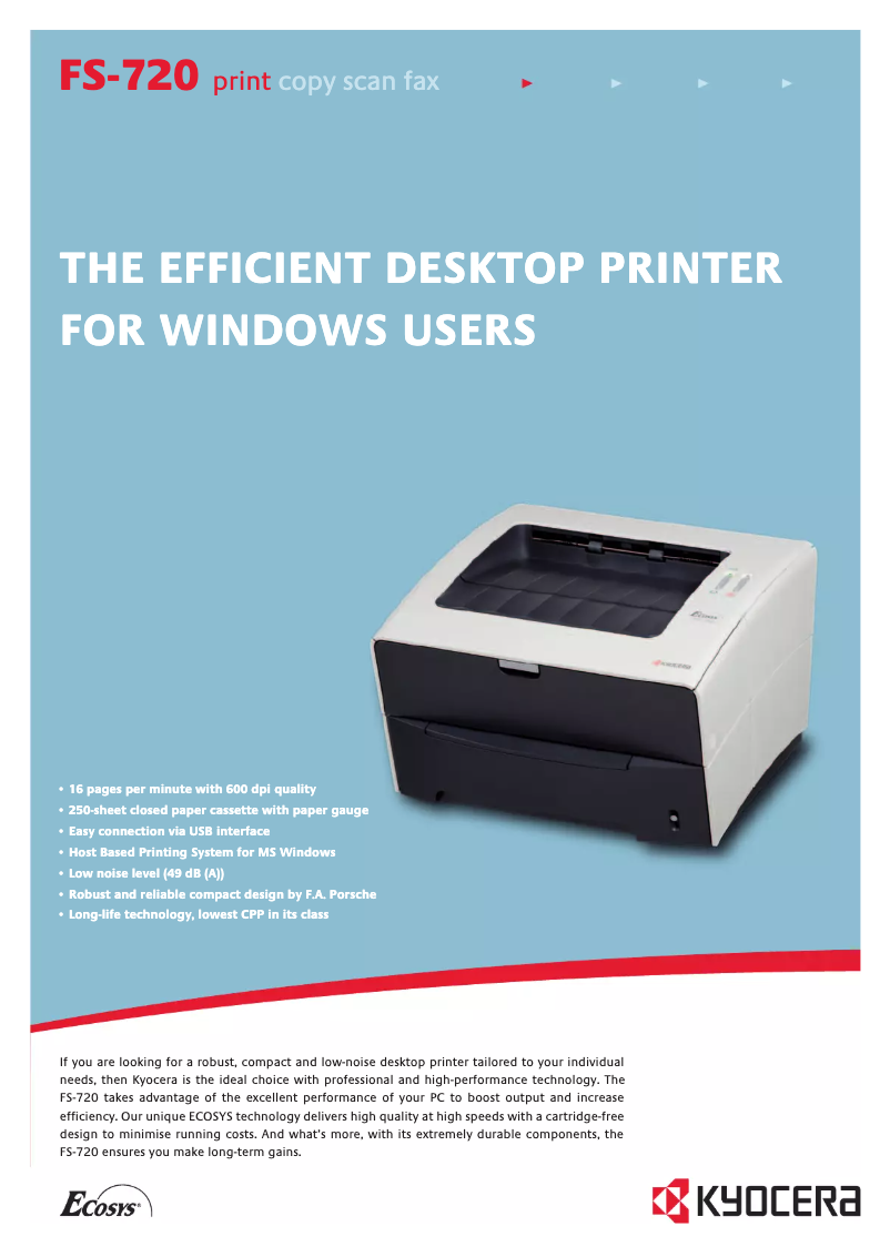 Imagen de la primera página del manual del dispositivo FS-720