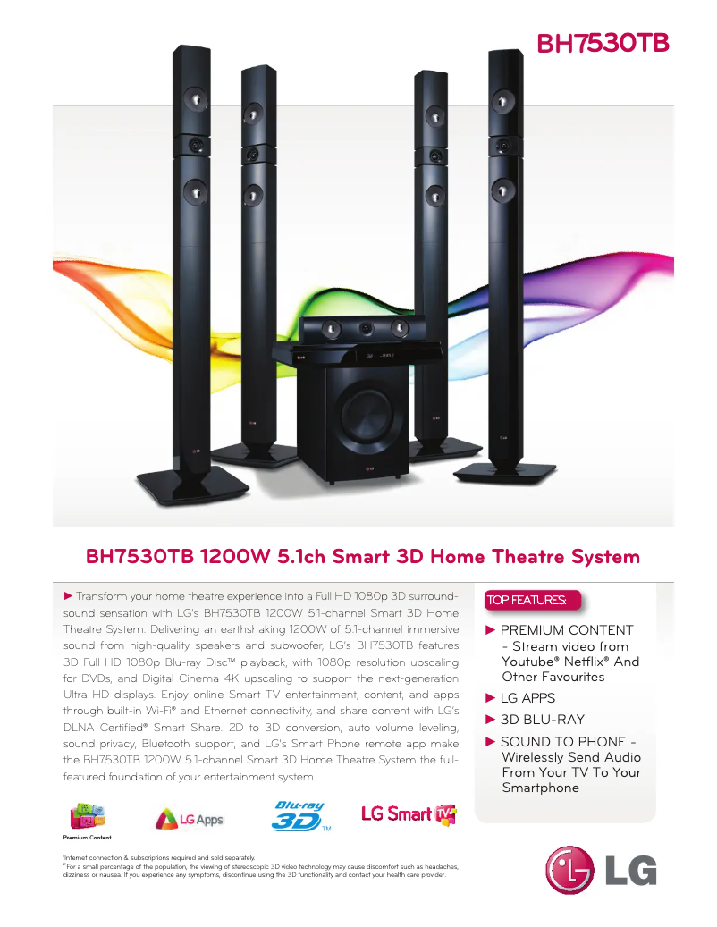 Página nº 1 - Ficha técnica LG BH7530TB