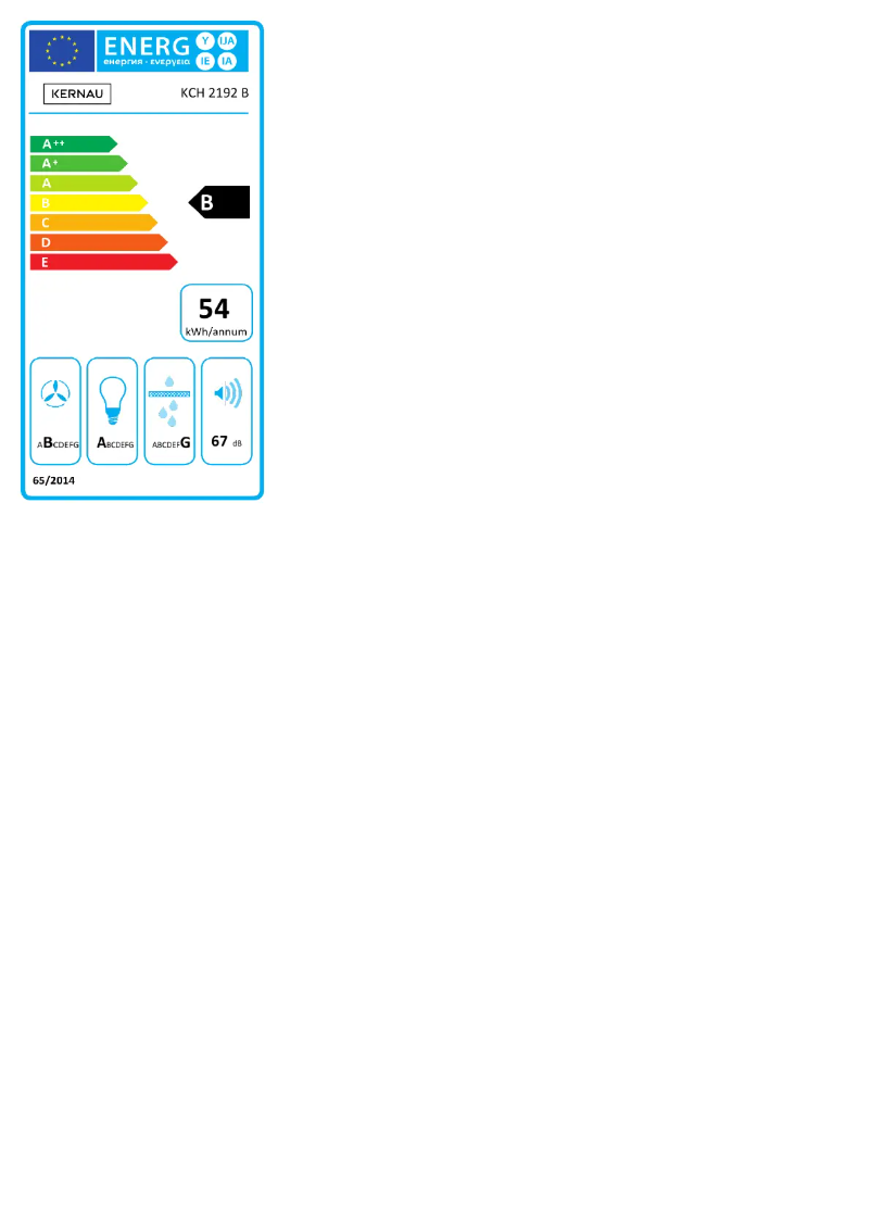 Página 1 del manual Etiqueta energética Kernau KCH 2192 B