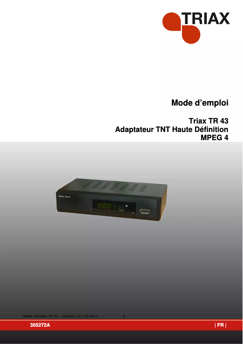 Imagen de la primera página del manual del dispositivo TR 43
