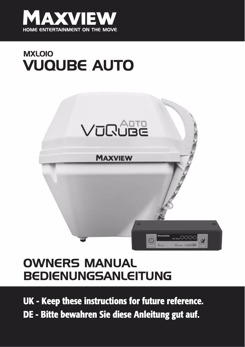 Página 1 del manual Manual de usuario Maxview Vuqube Aauto MXL010