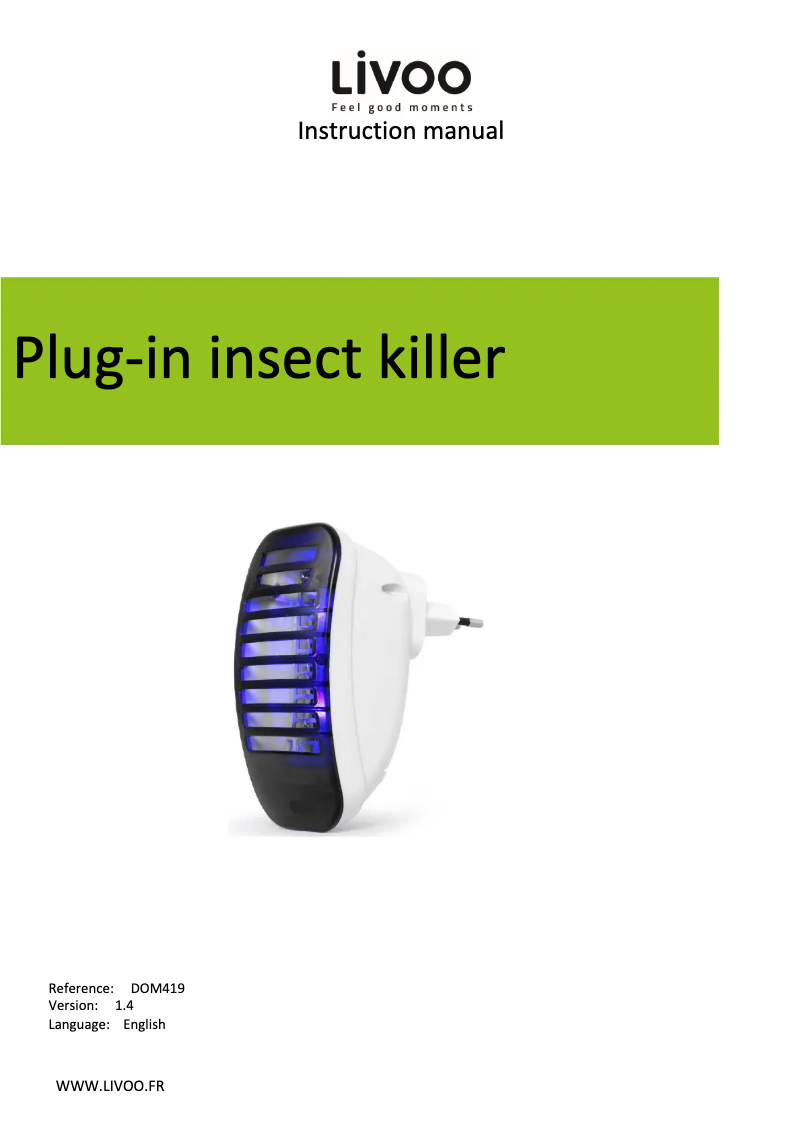 Imagen de la primera página del manual del dispositivo DOM419