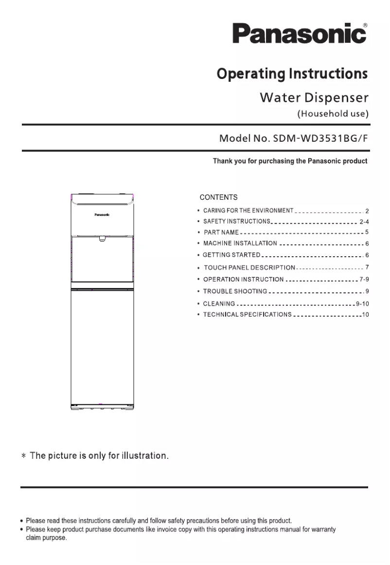 Página 1 del manual Manual de usuario Panasonic SDM-WD3531BG