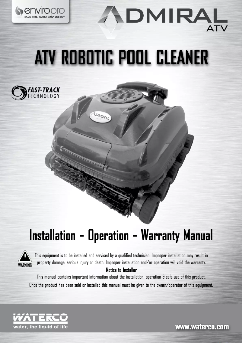 Página 1 del manual Manual de usuario Waterco Admiral ATV