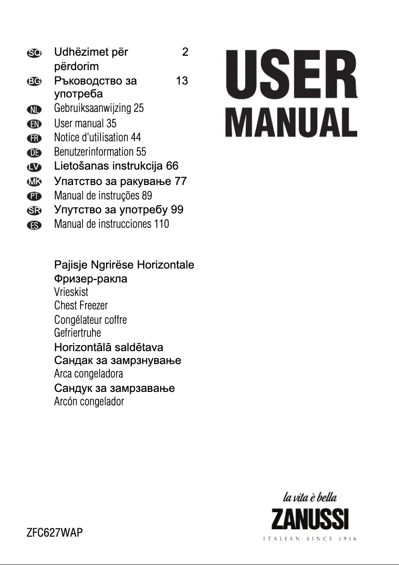 Página 1 del manual Manual de usuario Zanussi ZFC 627 WAP