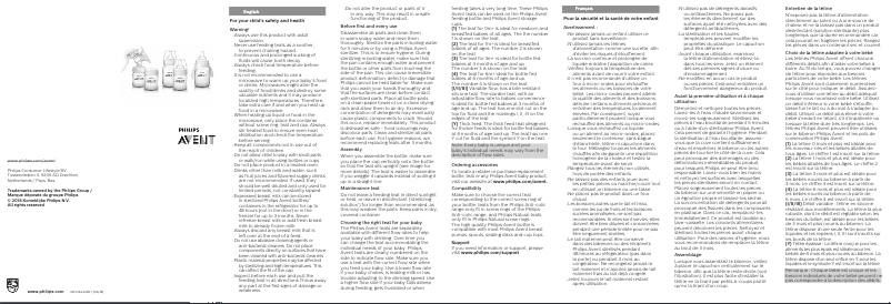 Imagen de la primera página del manual del dispositivo AVENT SCF815