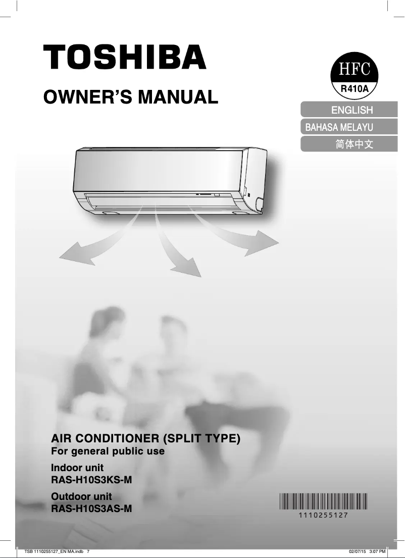 Página 1 del manual Manual de usuario Toshiba RAS-H10S3KS-M