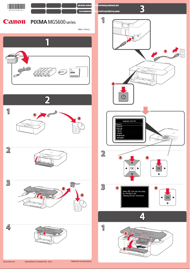 Imagen de la primera página del manual del dispositivo Pixma MG5610