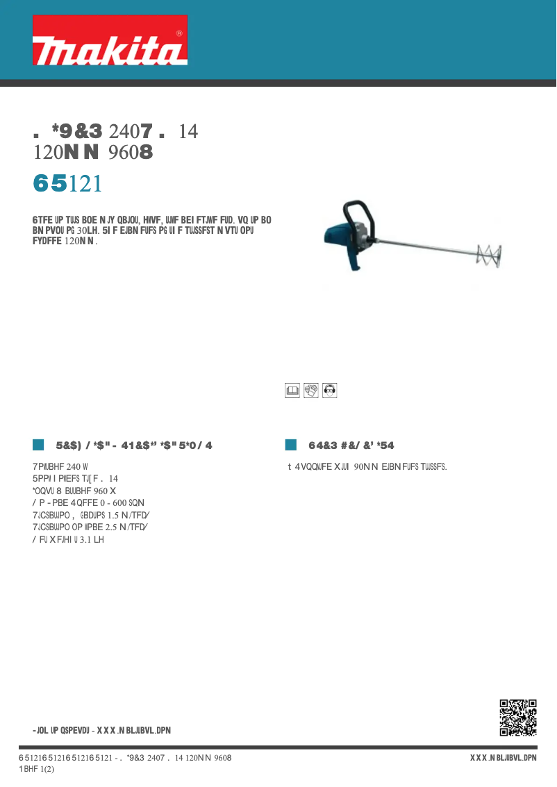 Página nº 1 - Ficha técnica Makita UT121