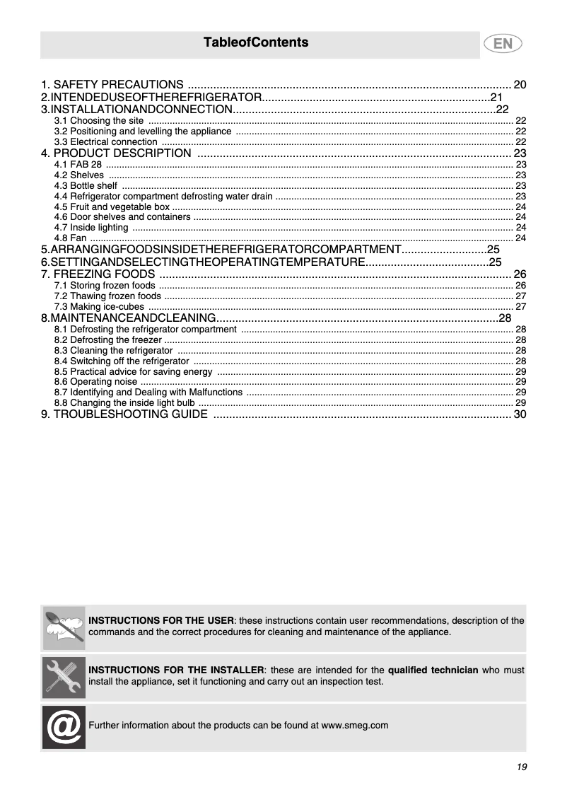 Imagen de la primera página del manual del dispositivo FAB28RX1