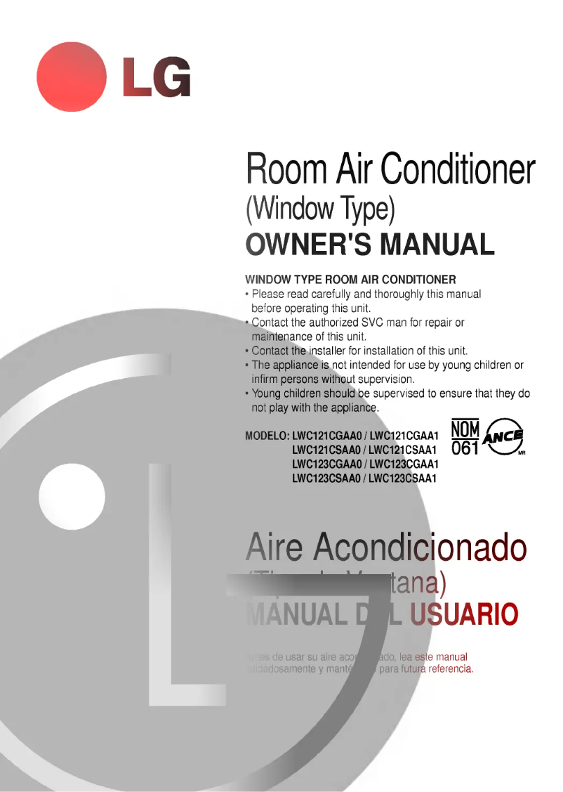 Página 1 del manual Manual de usuario LG LWC121CGAA0