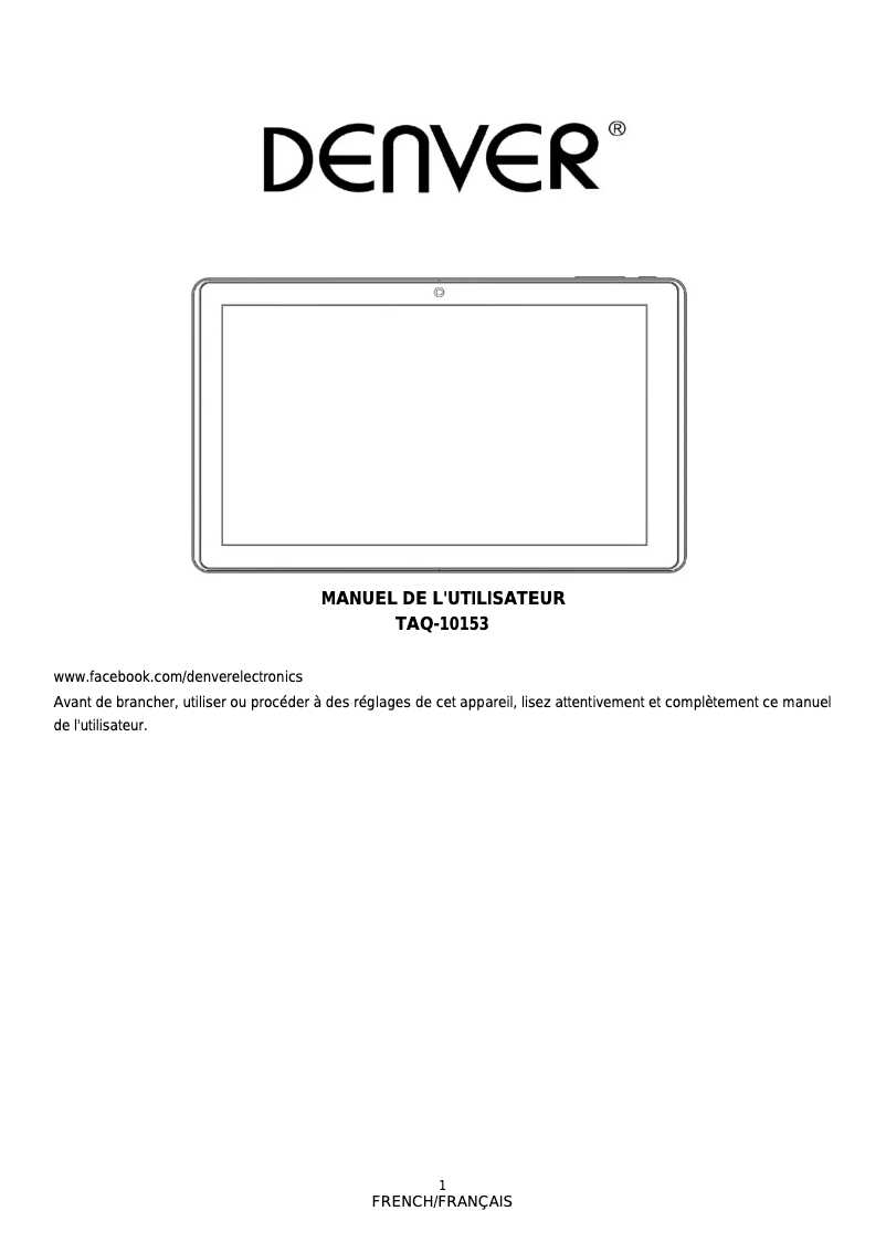 Página 1 del manual Manual de usuario Denver TAQ-10153