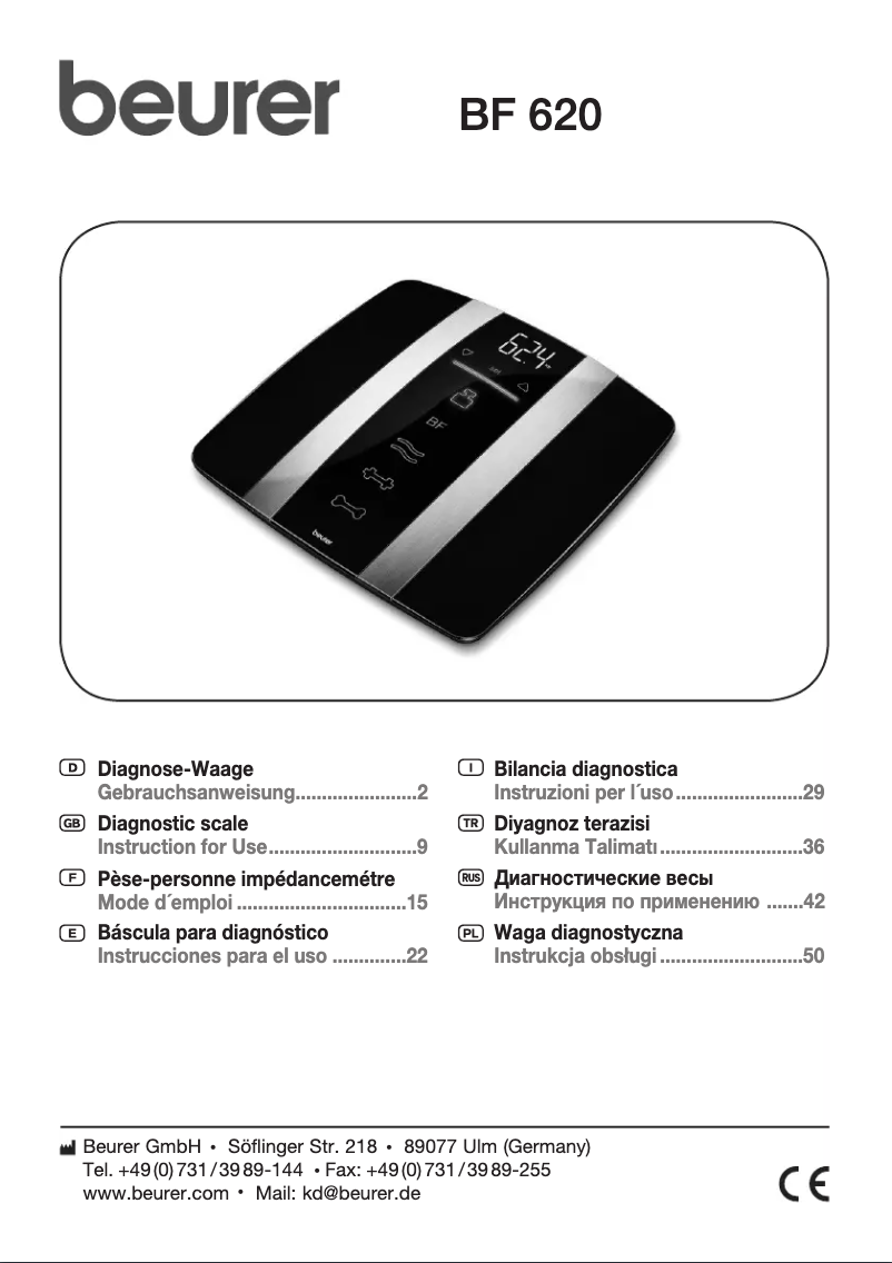 Imagen de la primera página del manual del dispositivo BF 620
