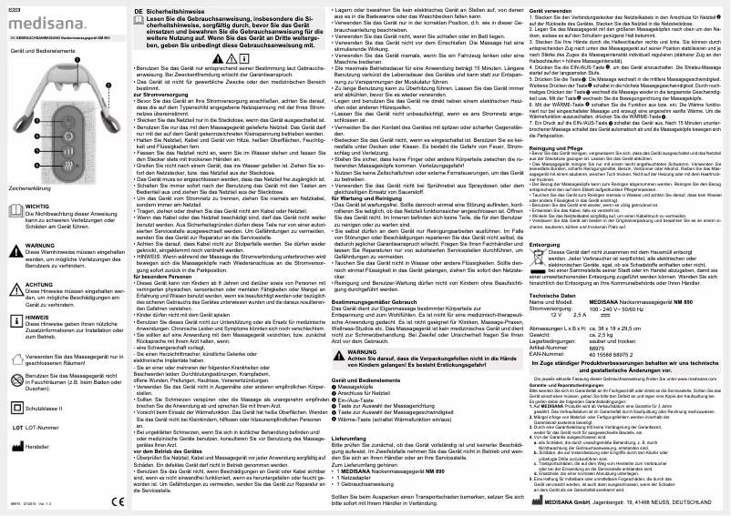 Página nº 1 - Manual de usuario Medisana NM 890