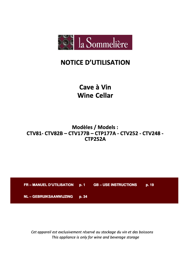 Imagen de la primera página del manual del dispositivo CTP177A