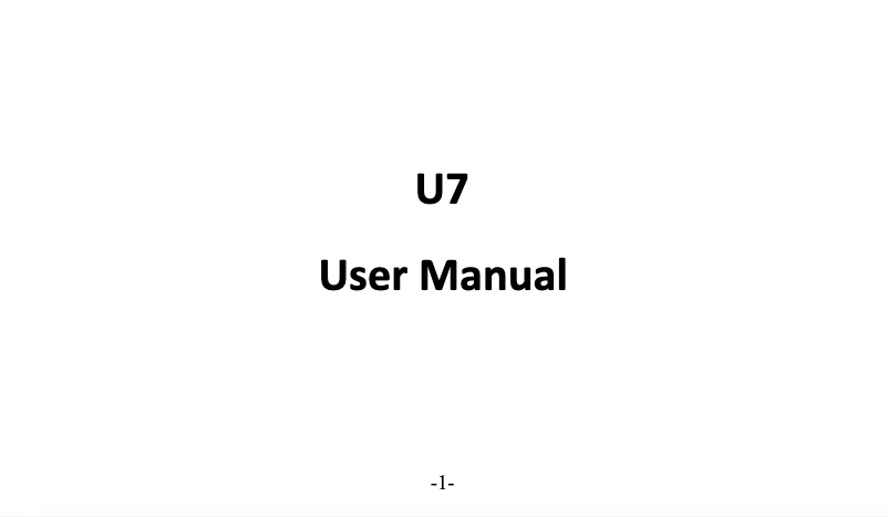 Imagen de la primera página del manual del dispositivo U7