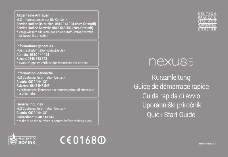 Imagen de la primera página del manual del dispositivo LG-D821