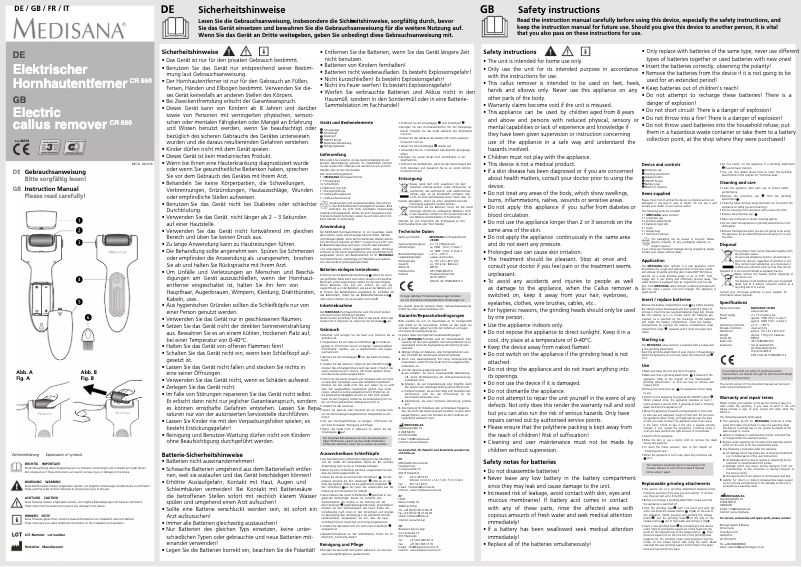 Imagen de la primera página del manual del dispositivo CR 860