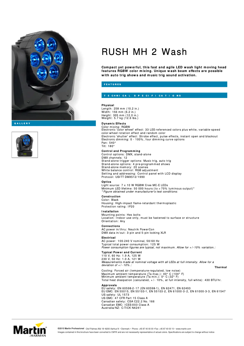 Imagen de la primera página del manual del dispositivo RUSH MH 2 Wash