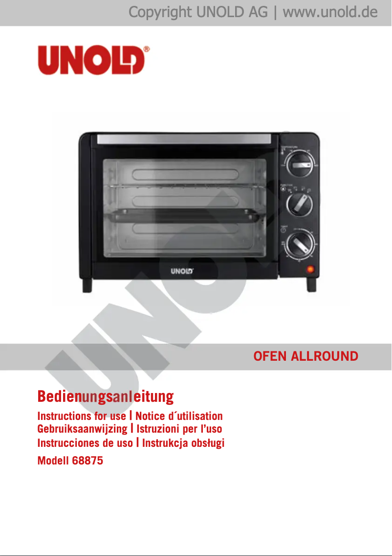 Página 1 del manual Manual de usuario Unold Allround 68875