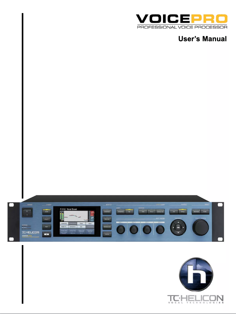 Página nº 1 - Manual de usuario TC Helicon VoicePro