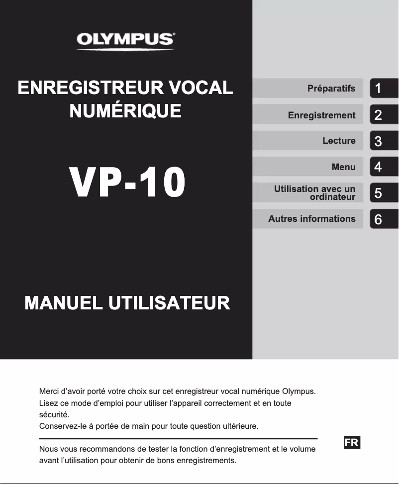 Página 1 del manual Manual de usuario Olympus VP-10