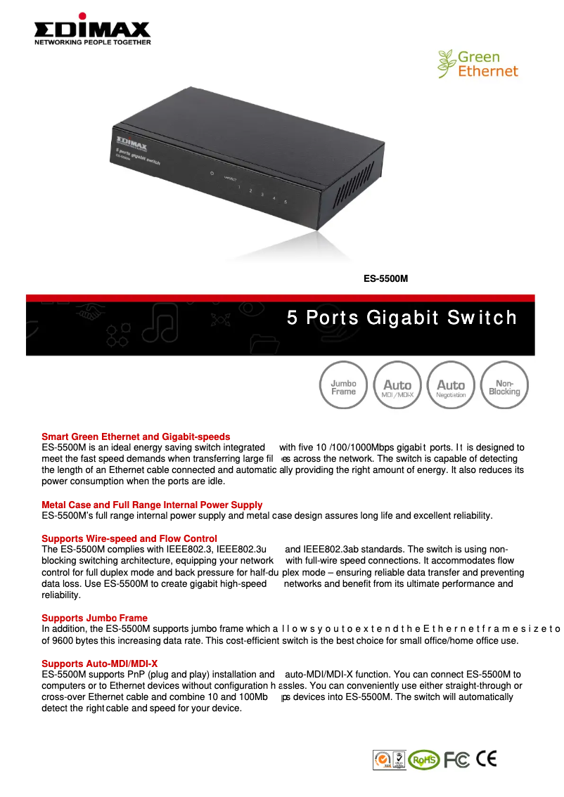 Imagen de la primera página del manual del dispositivo ES-5500M