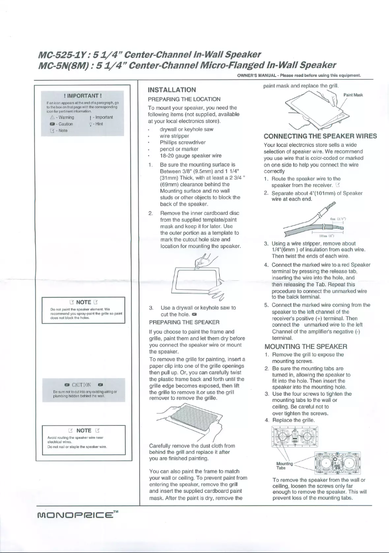 Página 1 del manual Manual de usuario Monoprice 6317