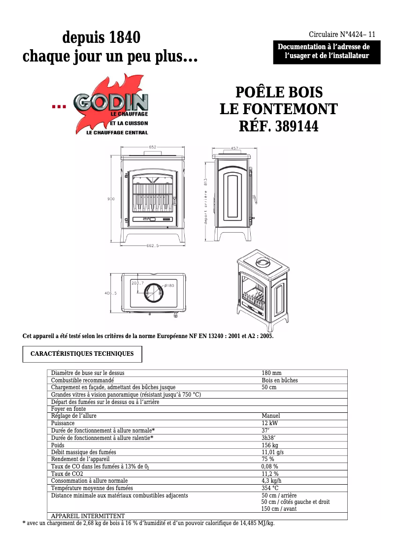 Imagen de la primera página del manual del dispositivo Fontemont