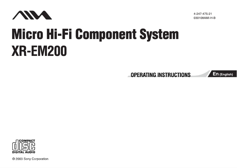 Imagen de la primera página del manual del dispositivo XR-EM200