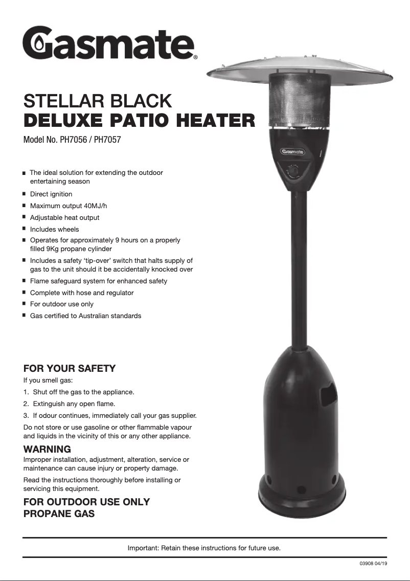 Imagen de la primera página del manual del dispositivo Stellar PH7056