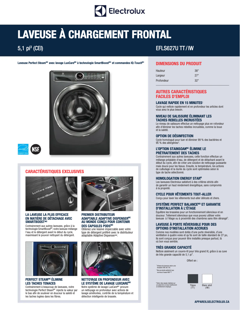 Imagen de la primera página del manual del dispositivo EFLS627UIW