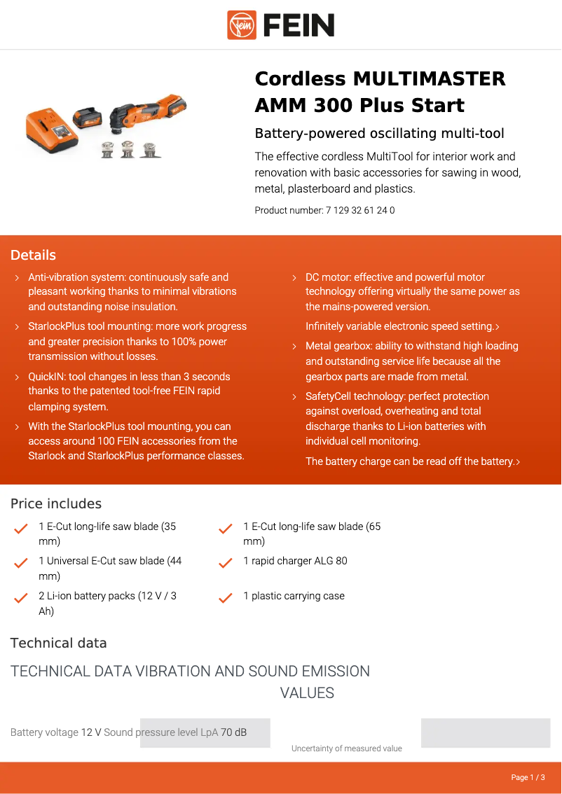 Imagen de la primera página del manual del dispositivo Multimaster AMM 300 Plus Start